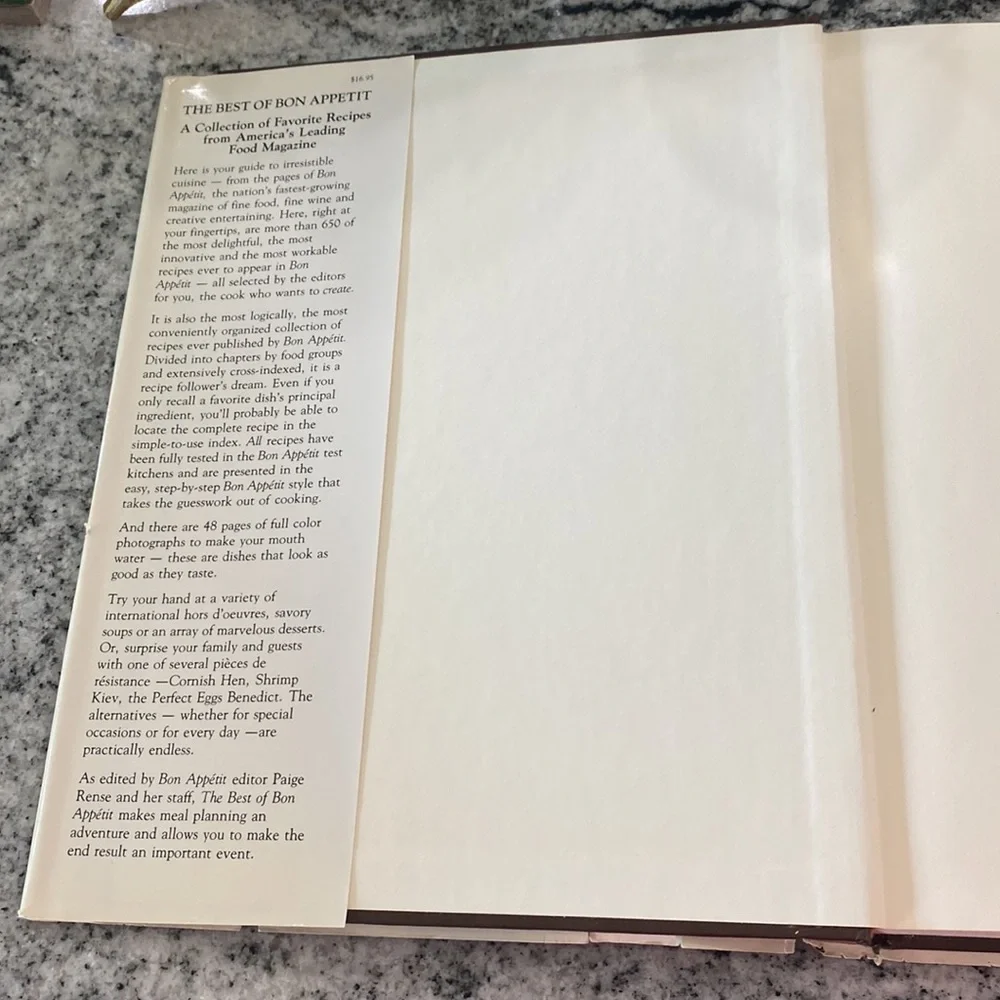 The Best of Bon Appetit Cookbook - 1979 First Edition!